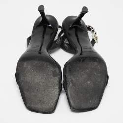 Alexander Wang Black Leather Ivy Slingback Sandals Size 40