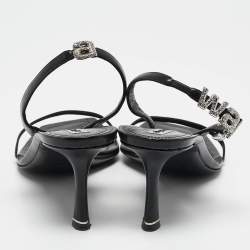 Alexander Wang Black Leather Ivy Slingback Sandals Size 40