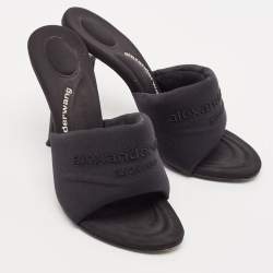 Alexander Wang Black Fabric Slide Sandals Size 38