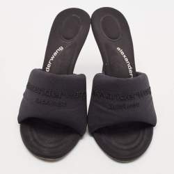 Alexander Wang Black Fabric Slide Sandals Size 38