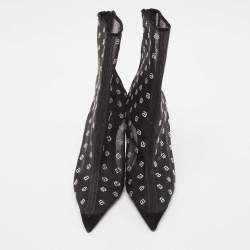Alexander Wang  Black Mesh and Suede Delphine Ankle Boots Size 41