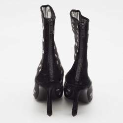 Alexander Wang  Black Mesh and Suede Delphine Ankle Boots Size 41