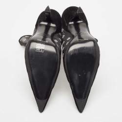Alexander Wang  Black Mesh and Suede Delphine Ankle Boots Size 41