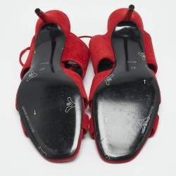 Alexander Wang Red Suede Studded Slide Sandals Size 37