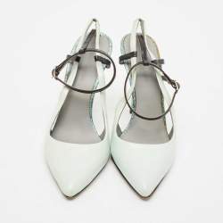 Alexander Wang Blue/Metallic Leather Lovisa Ankle Wrap Pumps Size 36