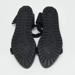 Alexander Wang Black Nubuck Leather Flat Sandals Size 37