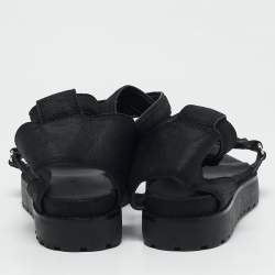 Alexander Wang Black Nubuck Leather Flat Sandals Size 37