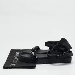 Alexander Wang Black Nubuck Leather Flat Sandals Size 37