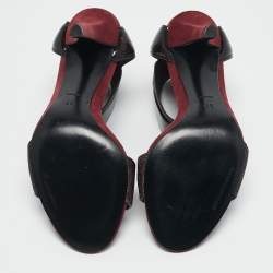 Alexander Wang Burgundy Leather and Suede Antonia Ankle Strap Sandals Size 37