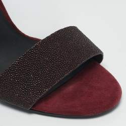 Alexander Wang Burgundy Leather and Suede Antonia Ankle Strap Sandals Size 37