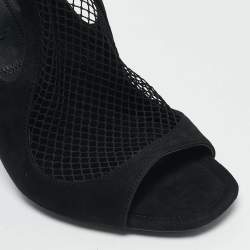 Alexander Wang Black Mesh and Suede Ankle Strap Sandals Size 37