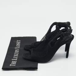 Alexander Wang Black Mesh and Suede Ankle Strap Sandals Size 37