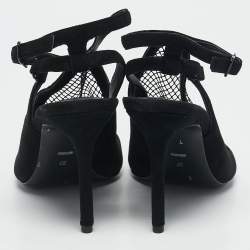 Alexander Wang Black Mesh and Suede Ankle Strap Sandals Size 37