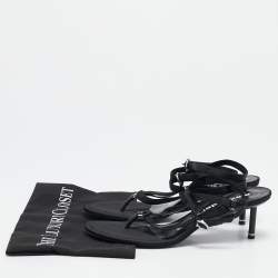Alexander Wang Black Satin Kit Ankle Tie Sandals Size 40