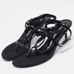 Alexander Wang Black Satin Kit Ankle Tie Sandals Size 40