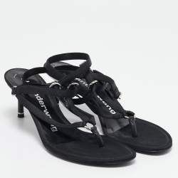 Alexander Wang Black Satin Kit Ankle Tie Sandals Size 40