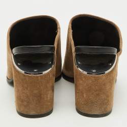 Alexander Wang Brown Suede Block Heel Pointed Toe Mules Size 39