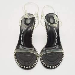 Alexander Wang Transparent PVC Nova Ankle Strap Sandals Size 37