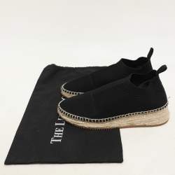 Alexander Wang Black Knit Fabric Dylan Espadrille Flats Size 37