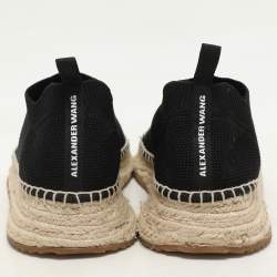 Alexander Wang Black Knit Fabric Dylan Espadrille Flats Size 37