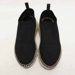 Alexander Wang Black Knit Fabric Dylan Espadrille Flats Size 37