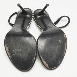 Alexander Wang Black PVC and Stretch Band Nova Studded Slingback Sandals Size 39.5