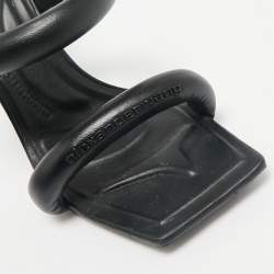 Alexander Wang Black Leather Julie Tubular Slide Sandals Size 39
