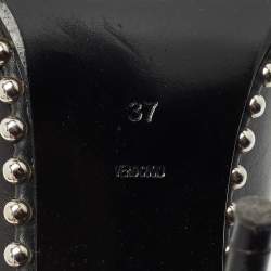 Alexander Wang Black Leather Eri Studded Pointed Toe Mules Size 37