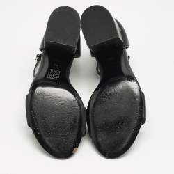 Alexander Wang Black Leather Abby Ankle Strap Sandals Size 40
