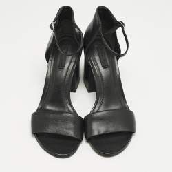 Alexander Wang Black Leather Abby Ankle Strap Sandals Size 40
