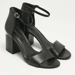 Alexander Wang Black Leather Abby Ankle Strap Sandals Size 40