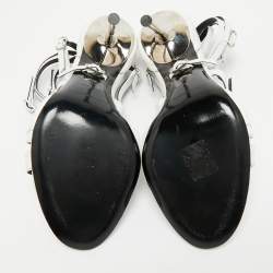 Pre Owned Alexander Wang White Leather Ankle Strap Sandals Size 37