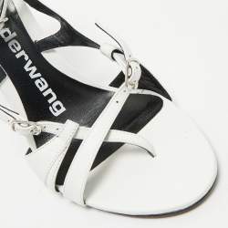 Pre Owned Alexander Wang White Leather Ankle Strap Sandals Size 37