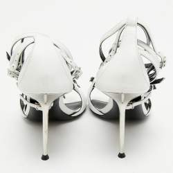 Pre Owned Alexander Wang White Leather Ankle Strap Sandals Size 37