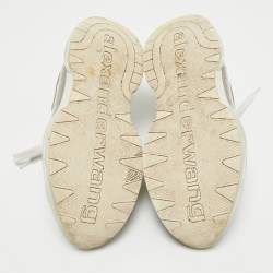 Pre Owned Alexander Wang Grey/White PVC, Suede And Leather Stadium Low Top Sneakers Size 40.5