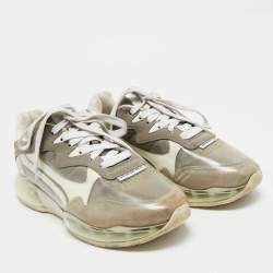 Pre Owned Alexander Wang Grey/White PVC, Suede And Leather Stadium Low Top Sneakers Size 40.5