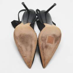 Pre Owned Alexander Wang Black Knit Fabric and PVC Caden Booties Size 39.5