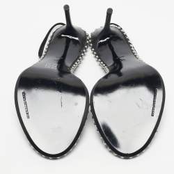 Pre Owned Alexander Wang Black Leather and PVC Studded Nova Slingback Sandals Size 39