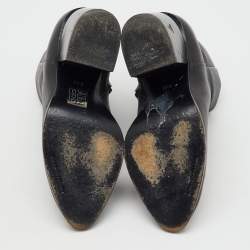 Pre Owned Alexander Wang Black Leather Gabi Ankle Length Boots Size 36.5