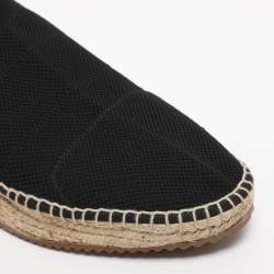 Pre Owned Alexander Wang Black Knit Fabric Dylan Espadrille Flats Size 37