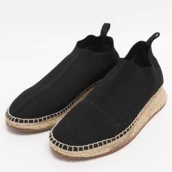 Pre Owned Alexander Wang Black Knit Fabric Dylan Espadrille Flats Size 37