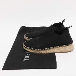 Pre Owned Alexander Wang Black Knit Fabric Dylan Espadrille Flats Size 37