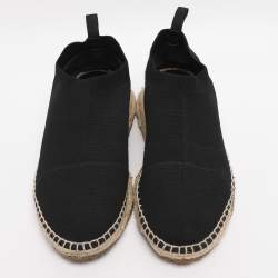 Pre Owned Alexander Wang Black Knit Fabric Dylan Espadrille Flats Size 37