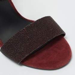 Pre Owned Alexander Wang Burgundy Leather and Suede Antonia Ankle Strap Sandals Size 37