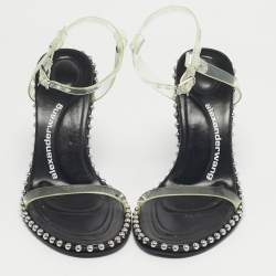 مملوكة مسبقًا Alexander Wang Green PVC Nova Ankle Strap Sandals Size 37