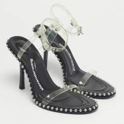 مملوكة مسبقًا Alexander Wang Green PVC Nova Ankle Strap Sandals Size 37