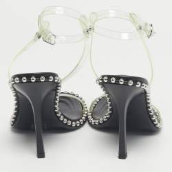 مملوكة مسبقًا Alexander Wang Green PVC Nova Ankle Strap Sandals Size 37