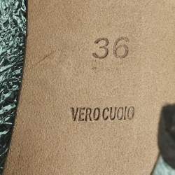 Pre Owned Alexander Wang Blue Texture Leather and Leather Ankle Strap Pumps Size 36