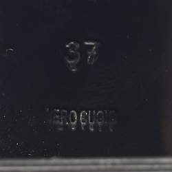 مملوكة مسبقًا صندل ألكسندر وانغ آبي حزام الكاحل جلد أسود مزخرف كريستال مقاس 37