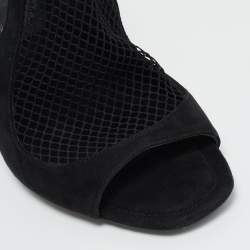 Pre Owned Alexander Wang Black Mesh and Suede Ankle Strap Sandals Size 37